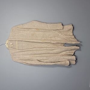 Eileen Fisher Mohair Linen Blend Open Cream Knit Cardigan Sweater